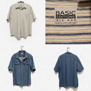 Basic Editions & Wrangler Bundle MENS SHIRTS 2XL COTTON & Y2K